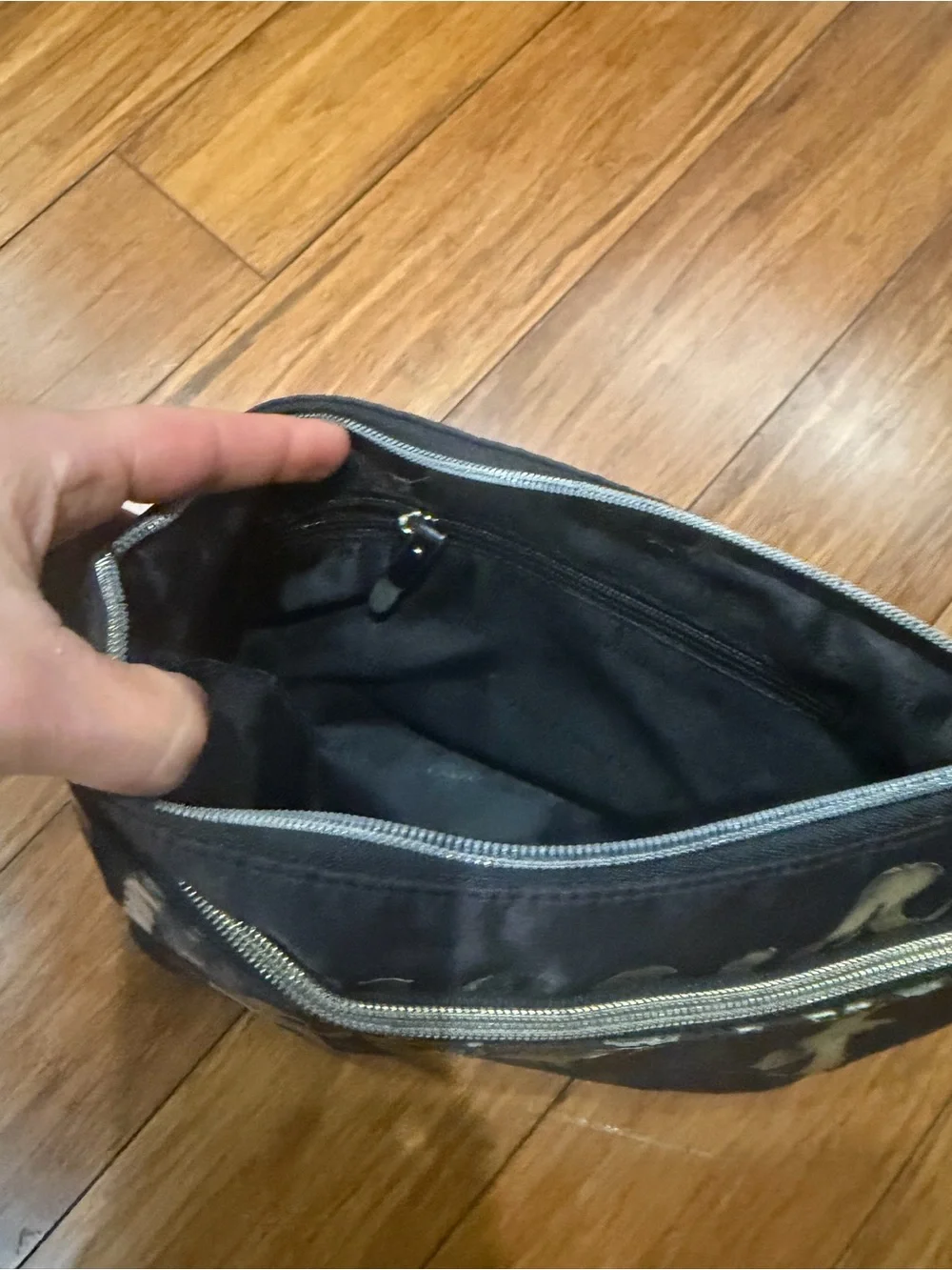 Victoria's Secret Black Cosmetic Pouch with Metallic Script